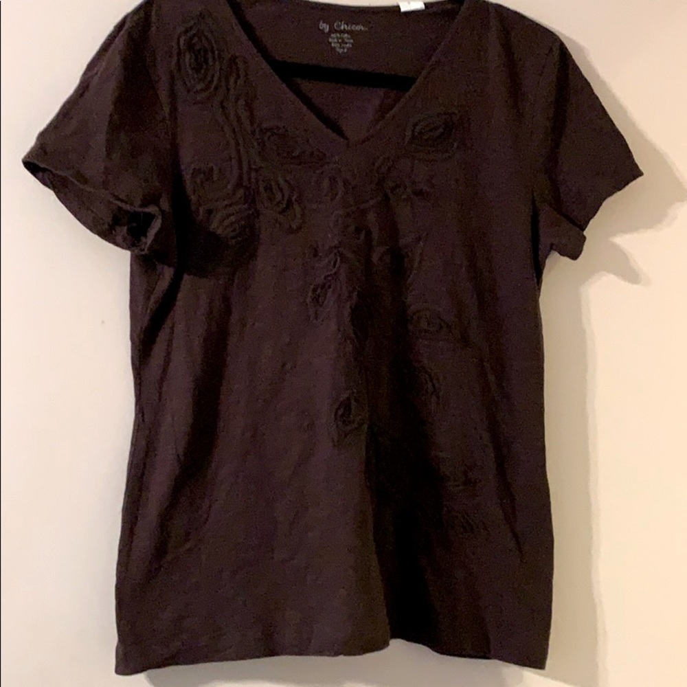 Chico’s t shirt, same color beautiful appliqués.
